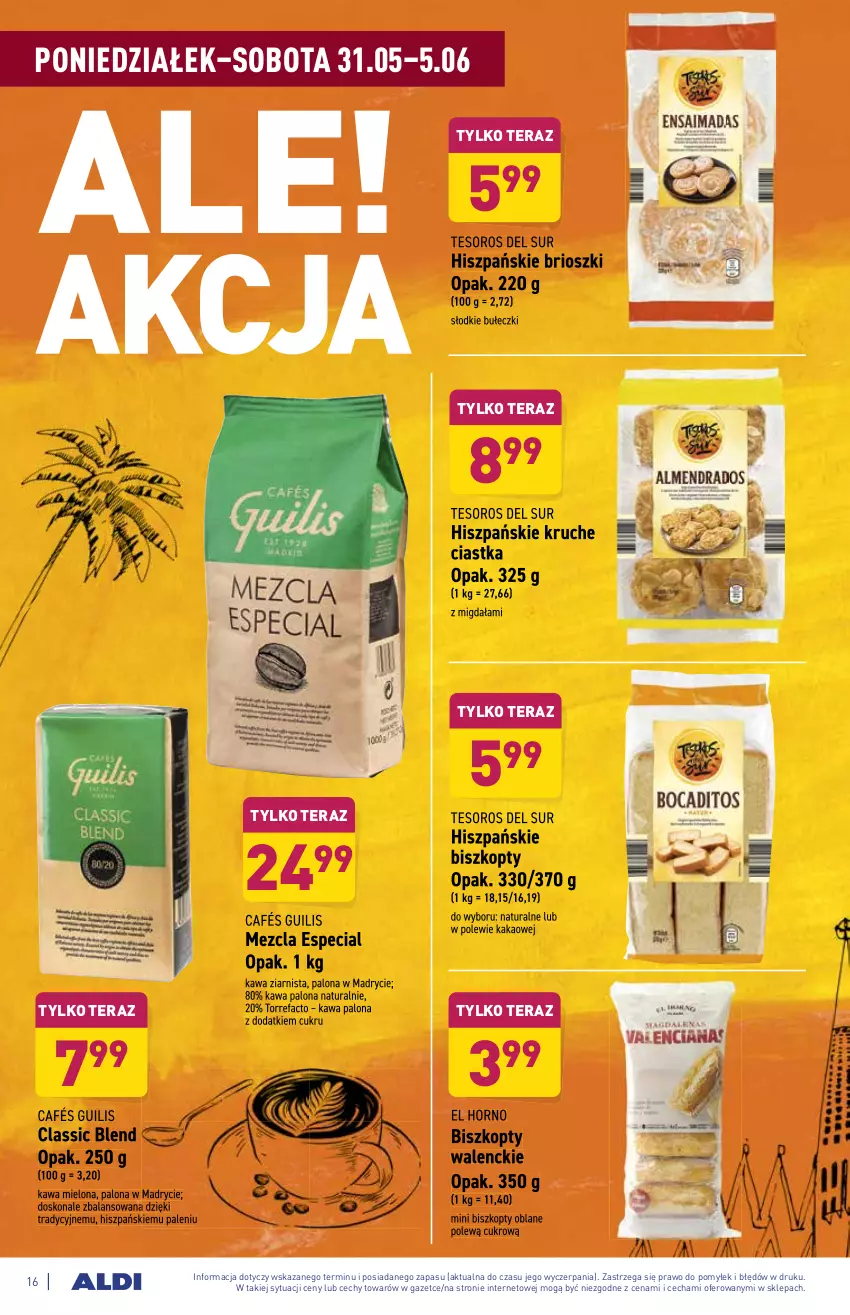 Gazetka promocyjna Aldi - ważna 31.05 do 05.06.2021 - strona 16 - produkty: Biszkopty, Bułeczki, Ciastka, Fa, Kakao, Kawa, Kawa mielona, Kawa ziarnista, Tera