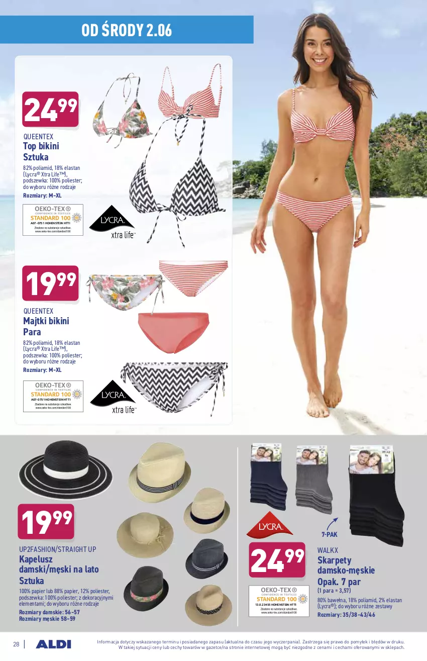 Gazetka promocyjna Aldi - ważna 31.05 do 05.06.2021 - strona 28 - produkty: Bikini, Fa, Karp, Majtki, Papier, Queentex, Top, Wełna