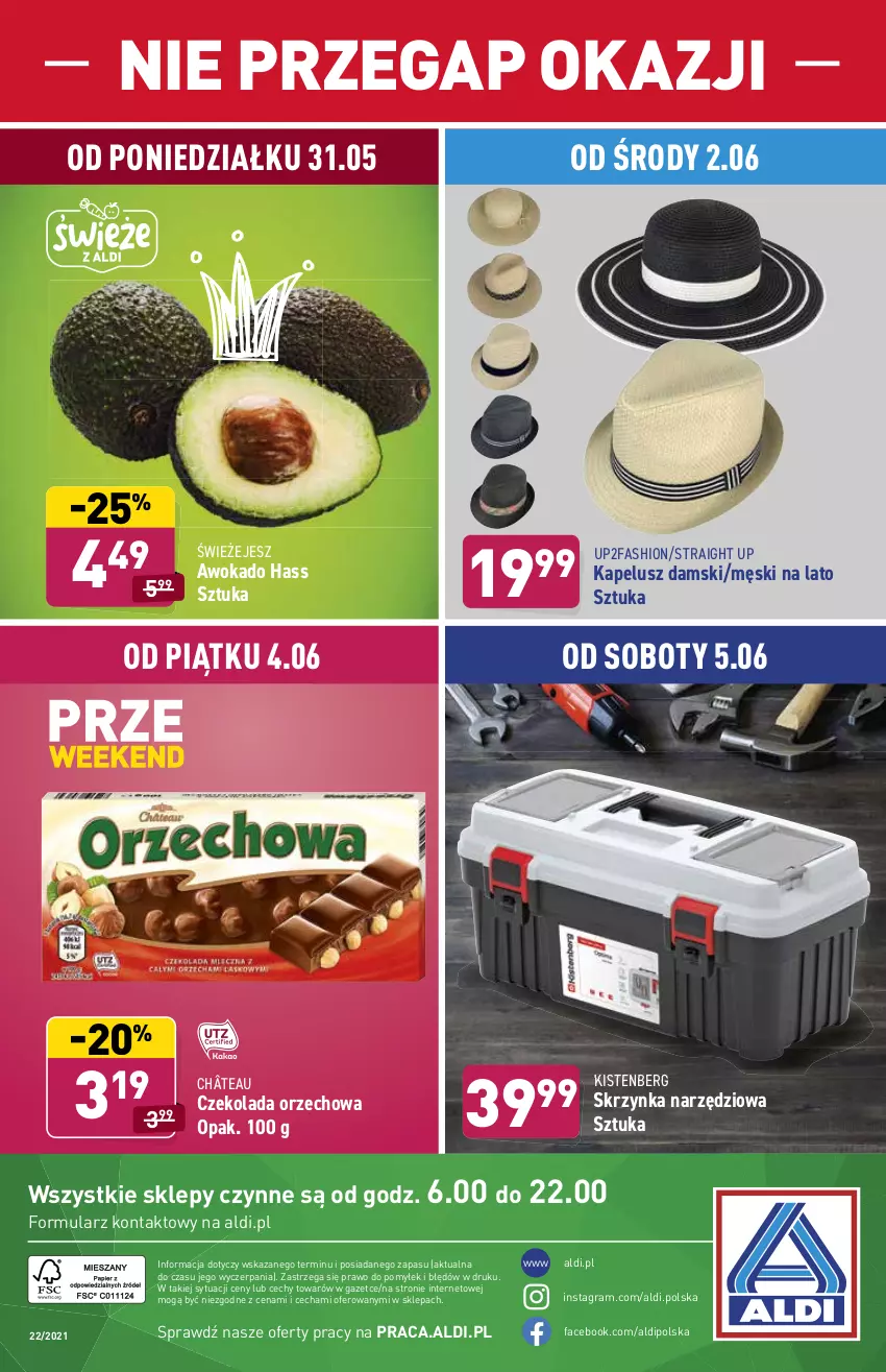 Gazetka promocyjna Aldi - ważna 31.05 do 05.06.2021 - strona 36 - produkty: Czekolada, Czekolada orzechowa, Fa, Gra, Skrzynka narzędziowa