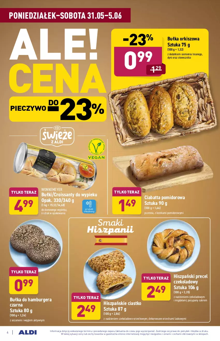 Gazetka promocyjna Aldi - ważna 31.05 do 05.06.2021 - strona 4 - produkty: Bułka, Burger, Ciabatta, Croissant, Hamburger, Piec, Pieczywo, Sezam, Tera