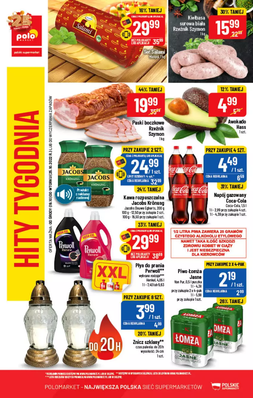 Gazetka promocyjna PoloMarket - Gazetka pomocyjna - ważna 19.10 do 25.10.2022 - strona 68 - produkty: Coca-Cola, Jacobs, Kawa, Kawa rozpuszczalna, Napój, Napój gazowany, Perwoll, Piwo, Płyn do prania, Pur, Sok, Znicz