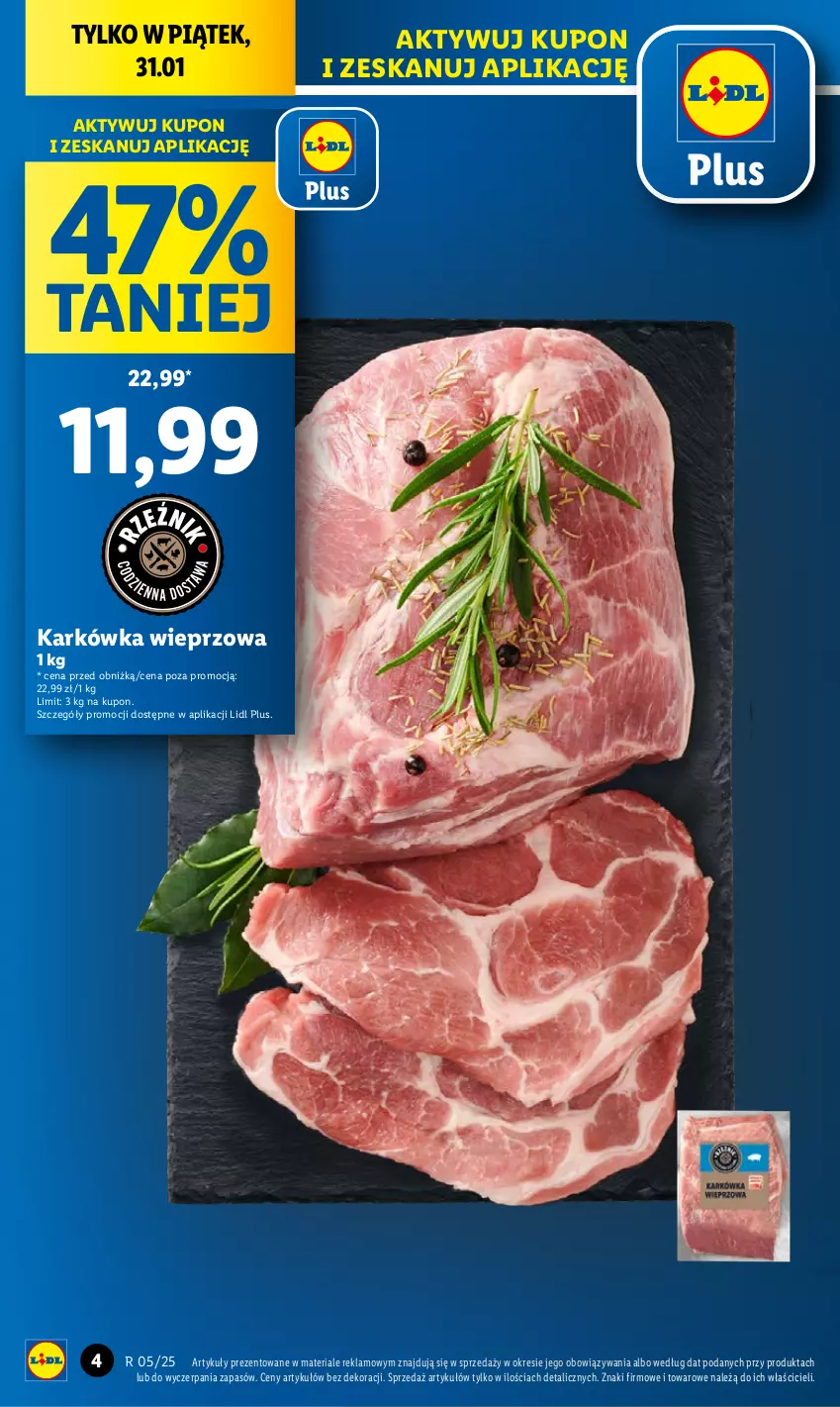 Gazetka promocyjna Lidl - GAZETKA - ważna 30.01 do 01.02.2025 - strona 4 - produkty: Karkówka wieprzowa