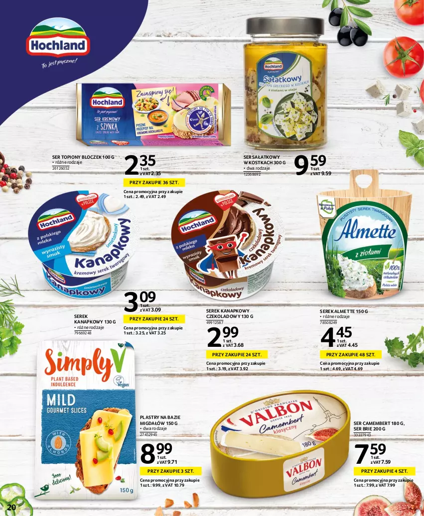 Gazetka promocyjna Selgros - Oferta spożywcza - ważna 17.11 do 30.11.2022 - strona 20 - produkty: Almette, Brie, Camembert, Sałat, Ser, Ser topiony, Serek, Serek kanapkowy, Top