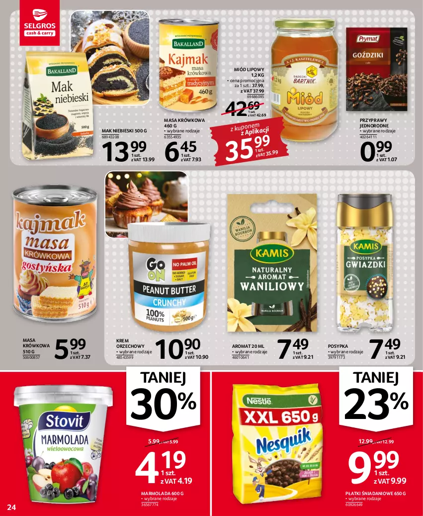 Gazetka promocyjna Selgros - Oferta spożywcza - ważna 17.11 do 30.11.2022 - strona 24 - produkty: Danio, Krem orzechowy, Marmolada, Masa krówkowa, Miód, Mola, Przyprawy