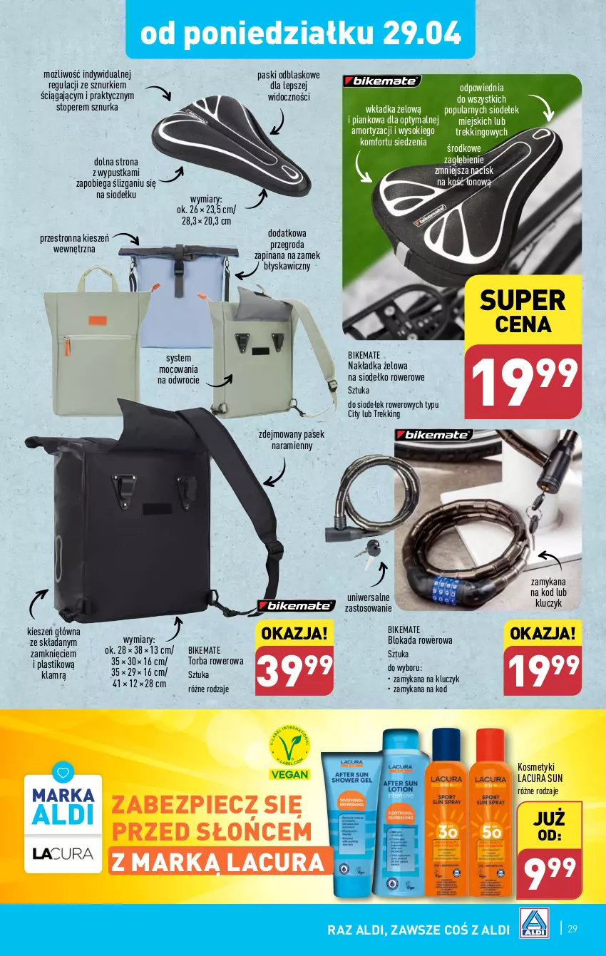 Gazetka promocyjna Aldi - Pełna oferta - ważna 29.04 do 04.05.2024 - strona 29 - produkty: Pasek, Piec, Rower, Sok, Top, Torba