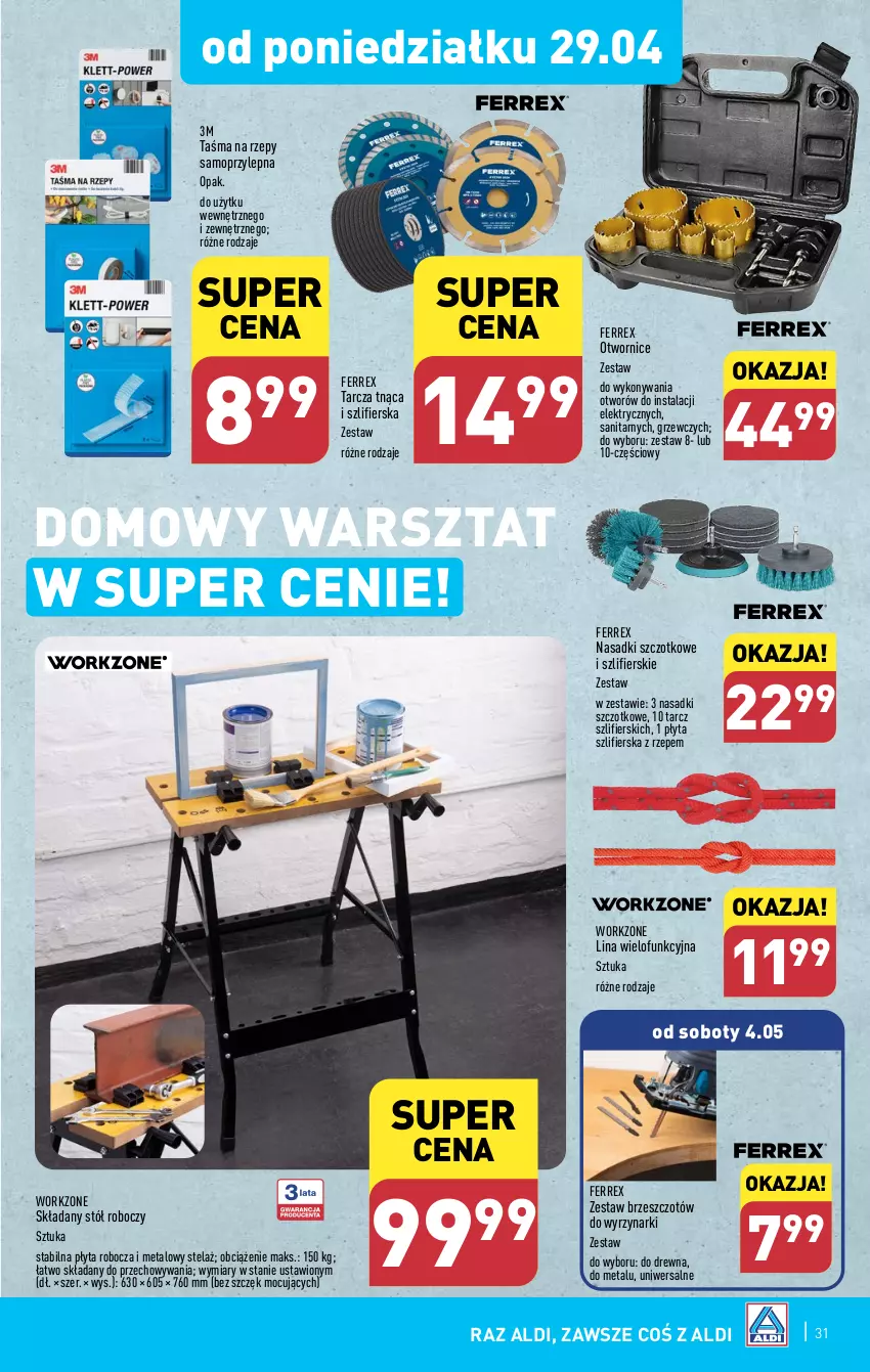 Gazetka promocyjna Aldi - Pełna oferta - ważna 29.04 do 04.05.2024 - strona 31 - produkty: Mop, Płyta, Stół, Tarcza tnąca