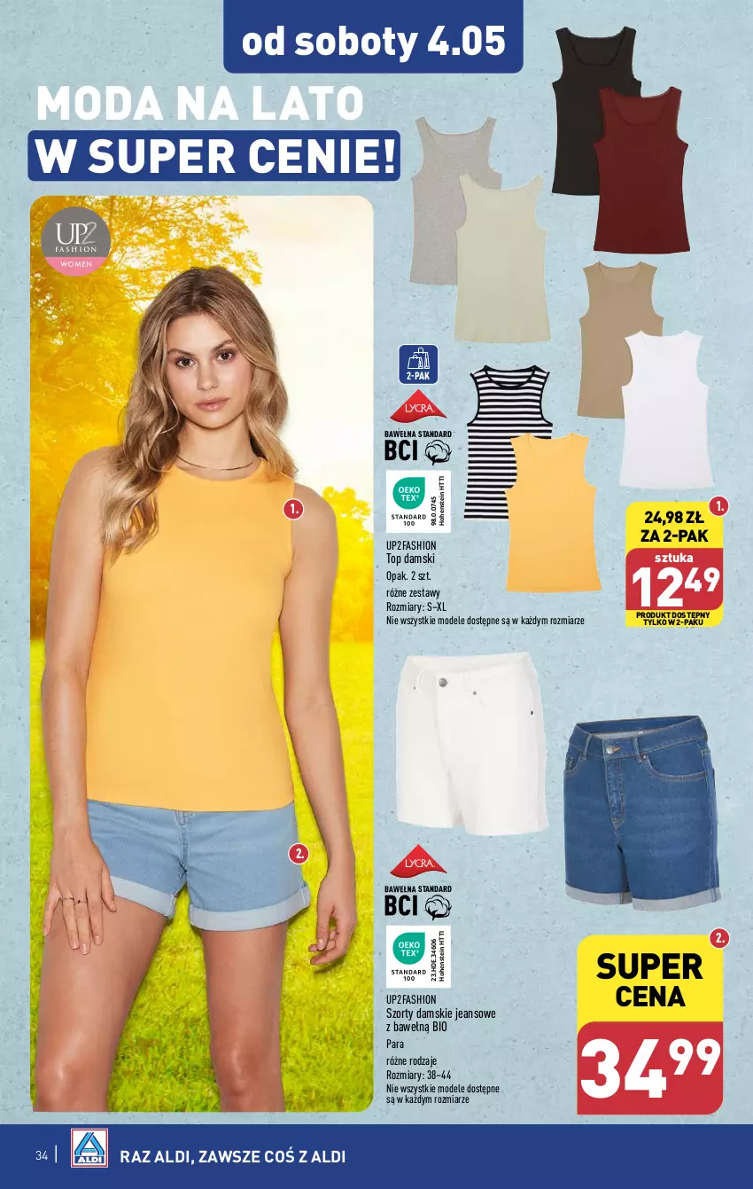 Gazetka promocyjna Aldi - Pełna oferta - ważna 29.04 do 04.05.2024 - strona 34 - produkty: Fa, Moda, Szorty, Top