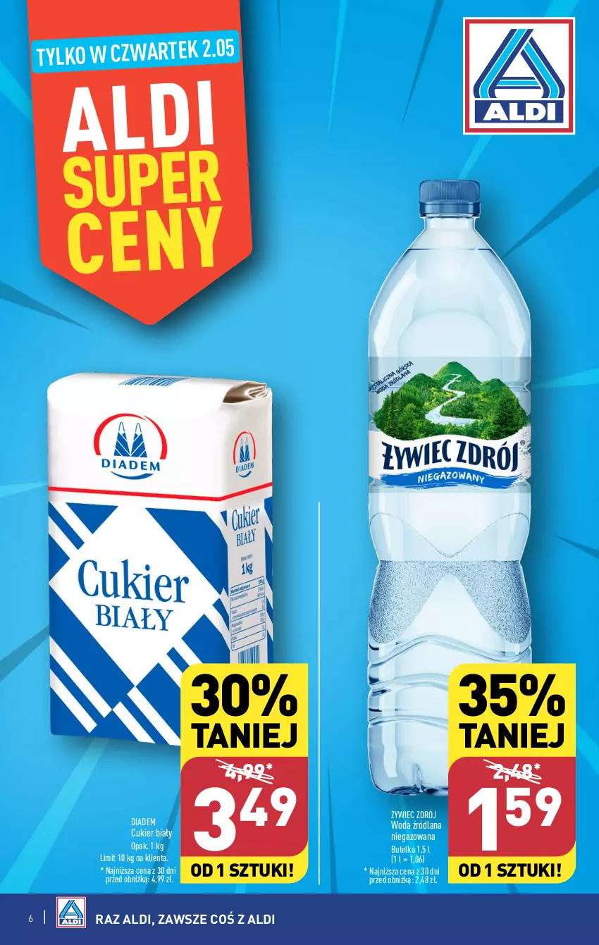 Gazetka promocyjna Aldi - Pełna oferta - ważna 29.04 do 04.05.2024 - strona 6 - produkty: Cukier, LANA, Woda