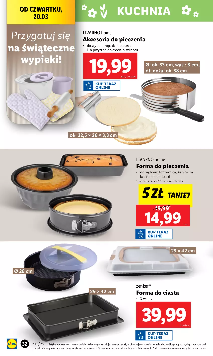 Gazetka promocyjna Lidl - GAZETKA - ważna 17.03 do 22.03.2025 - strona 30 - produkty: Forma do pieczenia, Ivar, Keksówka, Kuchnia, Noż, Piec, Tortownica