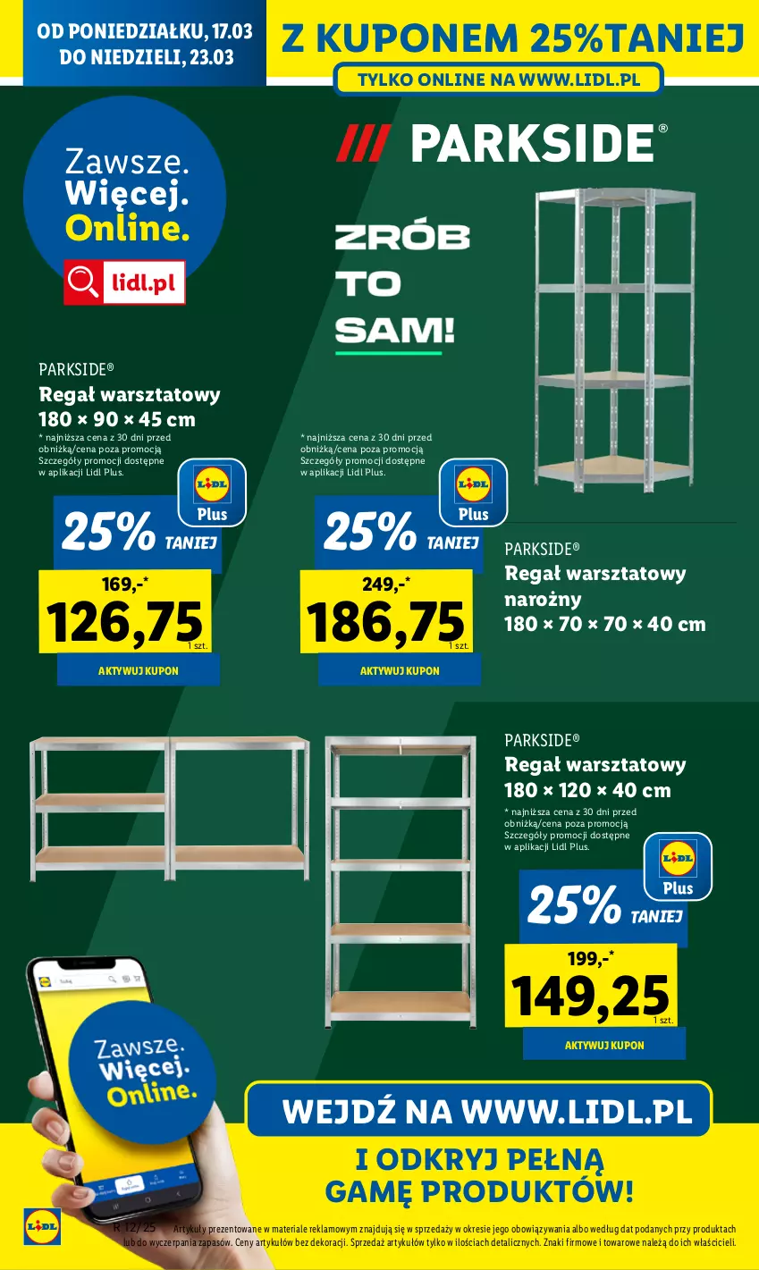 Gazetka promocyjna Lidl - GAZETKA - ważna 17.03 do 22.03.2025 - strona 34 - produkty: Parkside, Regał