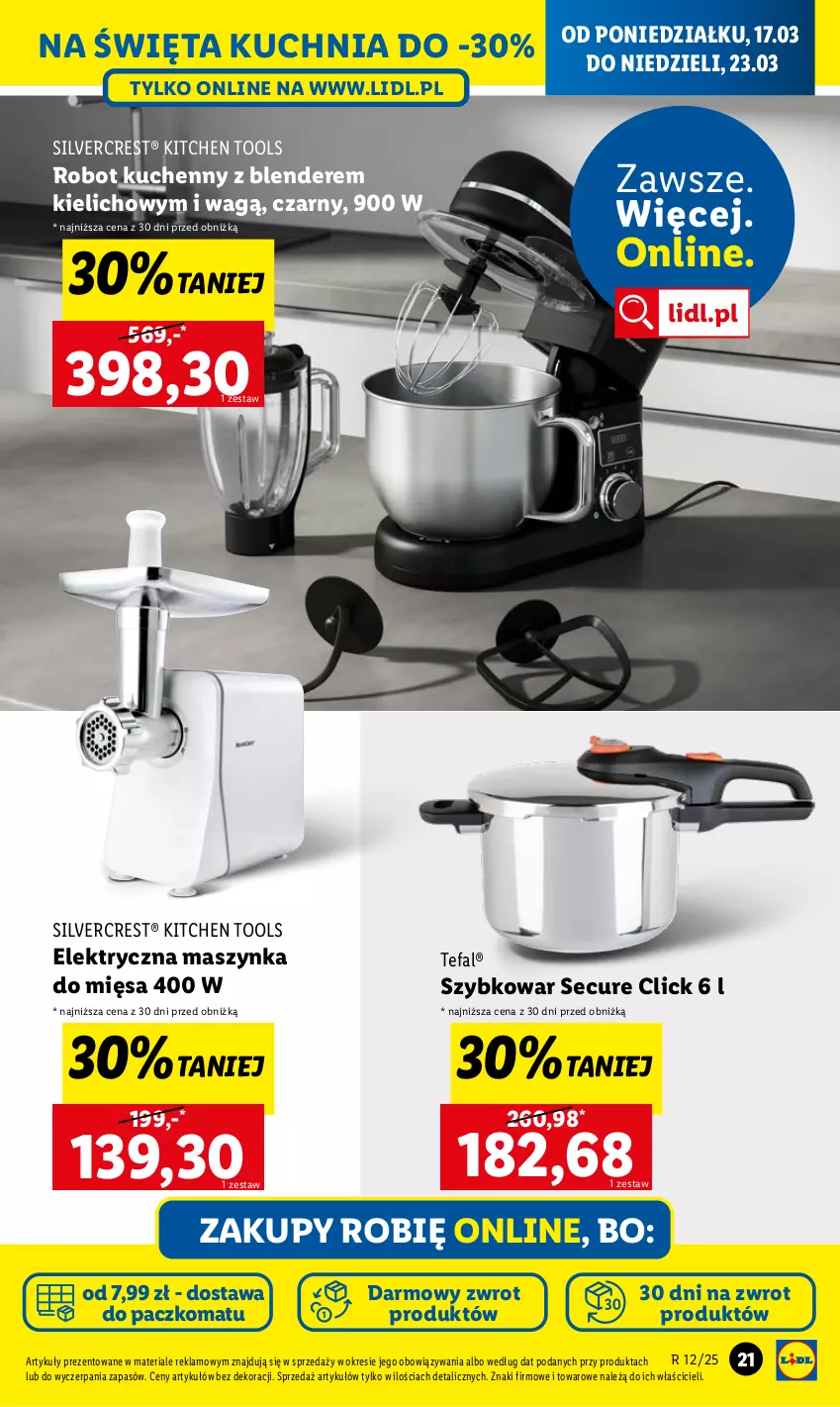 Gazetka promocyjna Lidl - GAZETKA - ważna 17.03 do 22.03.2025 - strona 35 - produkty: Blender, Fa, Kuchnia, Maszynka, Robot, Silvercrest, Szybkowar, Szynka, Tefal