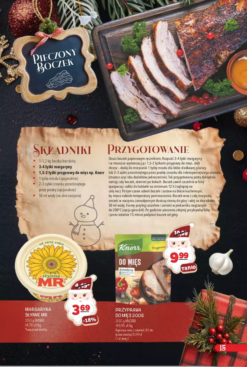 Gazetka promocyjna Arhelan - Gazetka - ważna 15.12.2025 do 05.01.2026 - strona 15 - produkty: Boczek, Knorr, Lazur, Margaryna, Mięso, Papier, Piec, Piekarnik, Por, Przyprawy, Ręcznik, Słynne