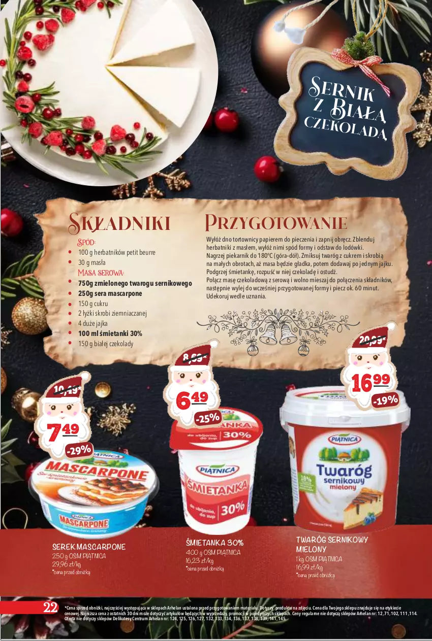 Gazetka promocyjna Arhelan - Gazetka - ważna 15.12.2025 do 05.01.2026 - strona 22 - produkty: Herbatniki, Mascarpone, Papier, Piątnica, Piec, Piekarnik, Rum, Ser, Serek, Twaróg