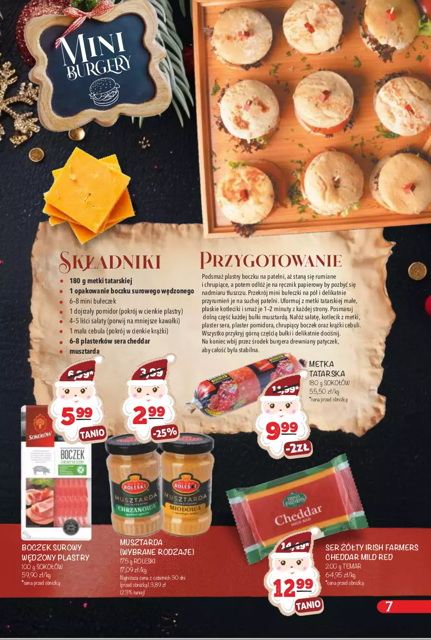 Gazetka promocyjna Arhelan - Gazetka - ważna 15.12.2025 do 05.01.2026 - strona 7 - produkty: Boczek, Bułeczki, Burger, Cebula, Cheddar, Fa, Kawa, Metka tatarska, Mus, Musztarda, Nuty, Papier, Por, Ręcznik, Rum, Sałat, Ser, Sok, Sokołów