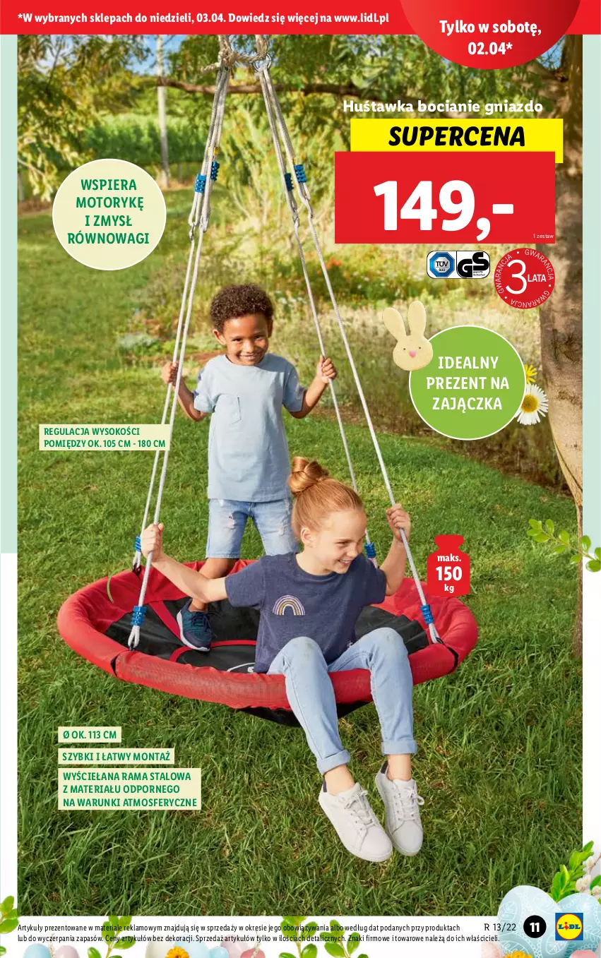 Gazetka promocyjna Lidl - KATALOG ZABAWKI - ważna 22.03 do 17.04.2022 - strona 11 - produkty: Huśtawka, Por, Rama, Sok, Wagi