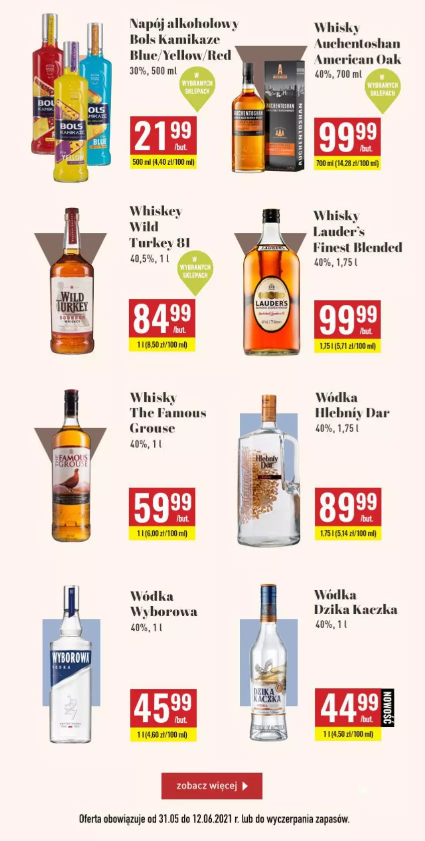 Gazetka promocyjna Biedronka - Czas na Toas - ważna 31.05 do 12.06.2021 - strona 3 - produkty: Bols, Fa, Kaczka, Lauder's, Napój, Whiskey, Whisky, Wild Turkey, Wódka, Wyborowa