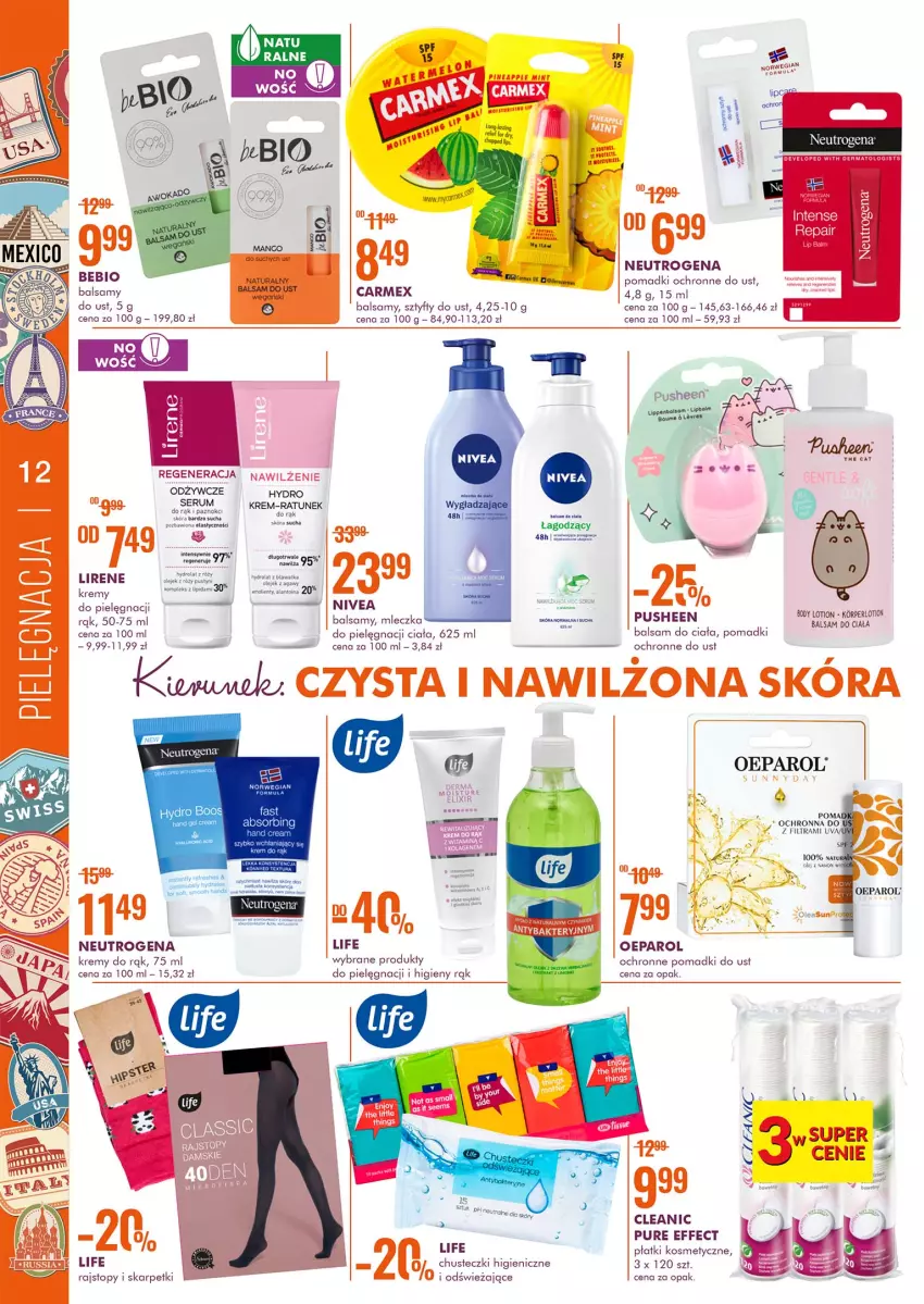 Gazetka promocyjna Super Pharm - Gazetka - ważna 30.09 do 13.10.2021 - strona 12 - produkty: Balsam do ciała, Body, Chusteczki, Cleanic, Karp, Kolagen, Lirene, Neutrogena, Nivea, Płatki kosmetyczne, Pur, Rajstopy, Rum, Rura, Ser, Serum, Skarpetki, Top