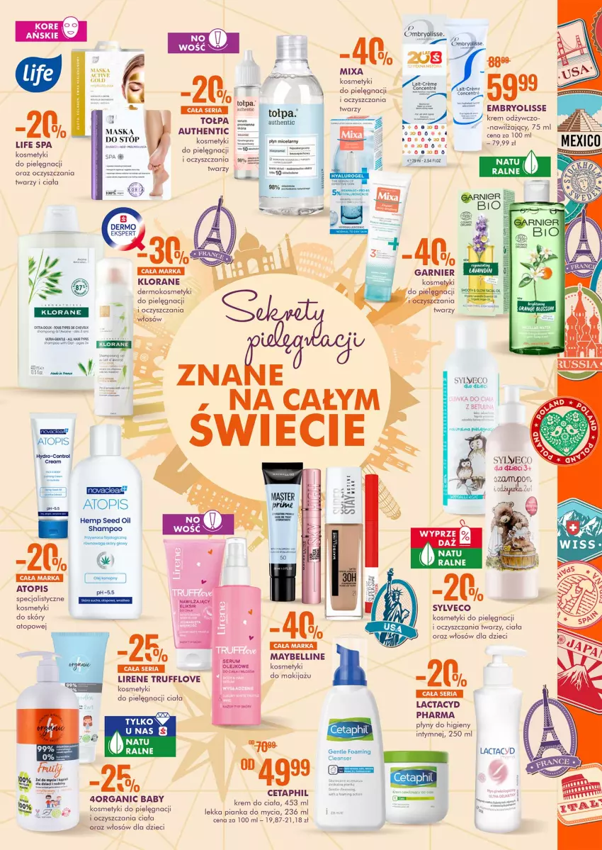 Gazetka promocyjna Super Pharm - Gazetka - ważna 30.09 do 13.10.2021 - strona 5 - produkty: Bell, Cetaphil, Control, Dzieci, Embryolisse, Fa, Klorane, Kosmetyki do pielęgnacji, Krem do ciała, Lactacyd, Lirene, Makijaż, Maska, Maybelline, Mixa, Ser, Tołpa, Top