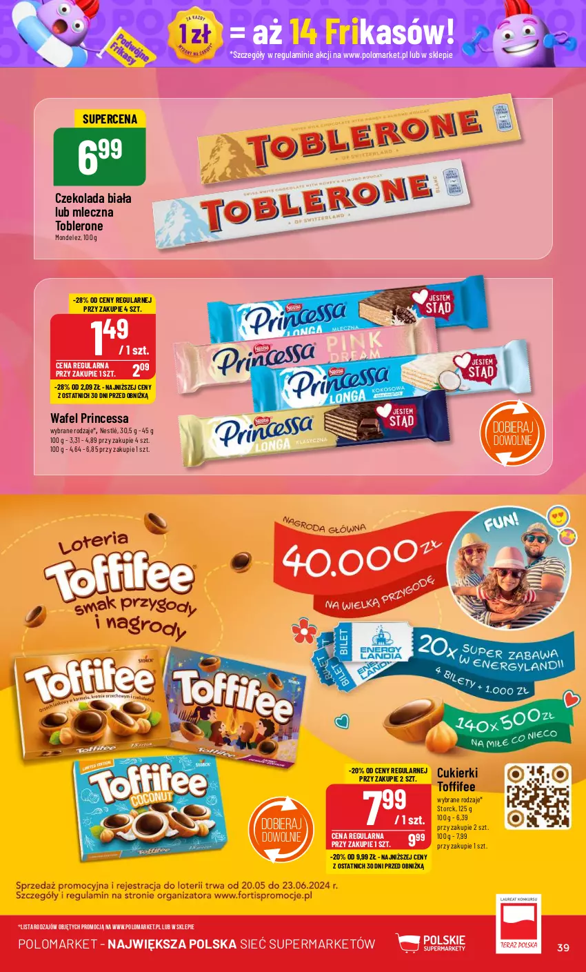 Gazetka promocyjna PoloMarket - Gazetka pomocyjna - ważna 12.06 do 18.06.2024 - strona 39 - produkty: Cukier, Cukierki, Czekolada, Nestlé, Princessa, Toblerone, Toffifee