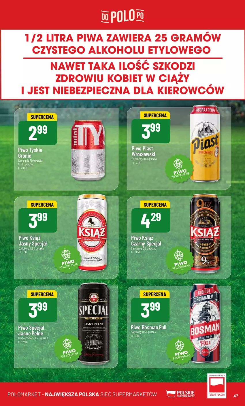 Gazetka promocyjna PoloMarket - Gazetka pomocyjna - ważna 12.06 do 18.06.2024 - strona 47 - produkty: Carlsberg, Piast, Piwo, Tyskie