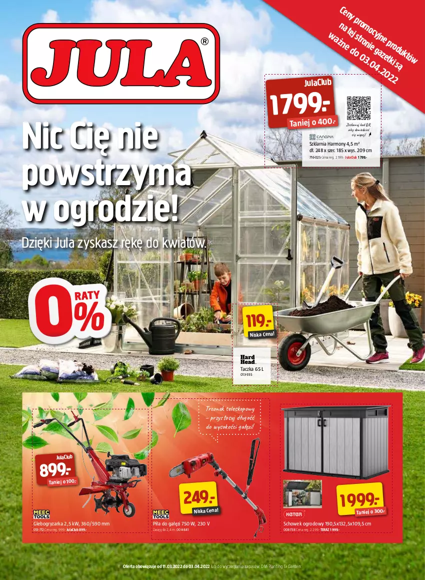 Gazetka promocyjna Jula - Gazetka - ważna 11.03 do 03.04.2022 - strona 1 - produkty: Gry, Piła do gałęzi, Sok, Teleskop, Tera