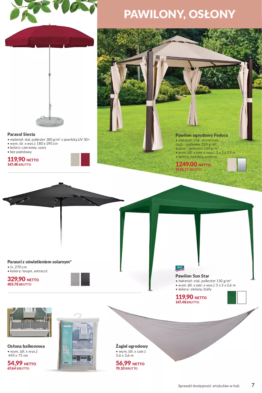 Gazetka promocyjna Makro - [Oferta specjalna] Ogród - nowe trendy, pomysły, inspiracje - ważna 05.04 do 18.04.2022 - strona 7 - produkty: Parasol