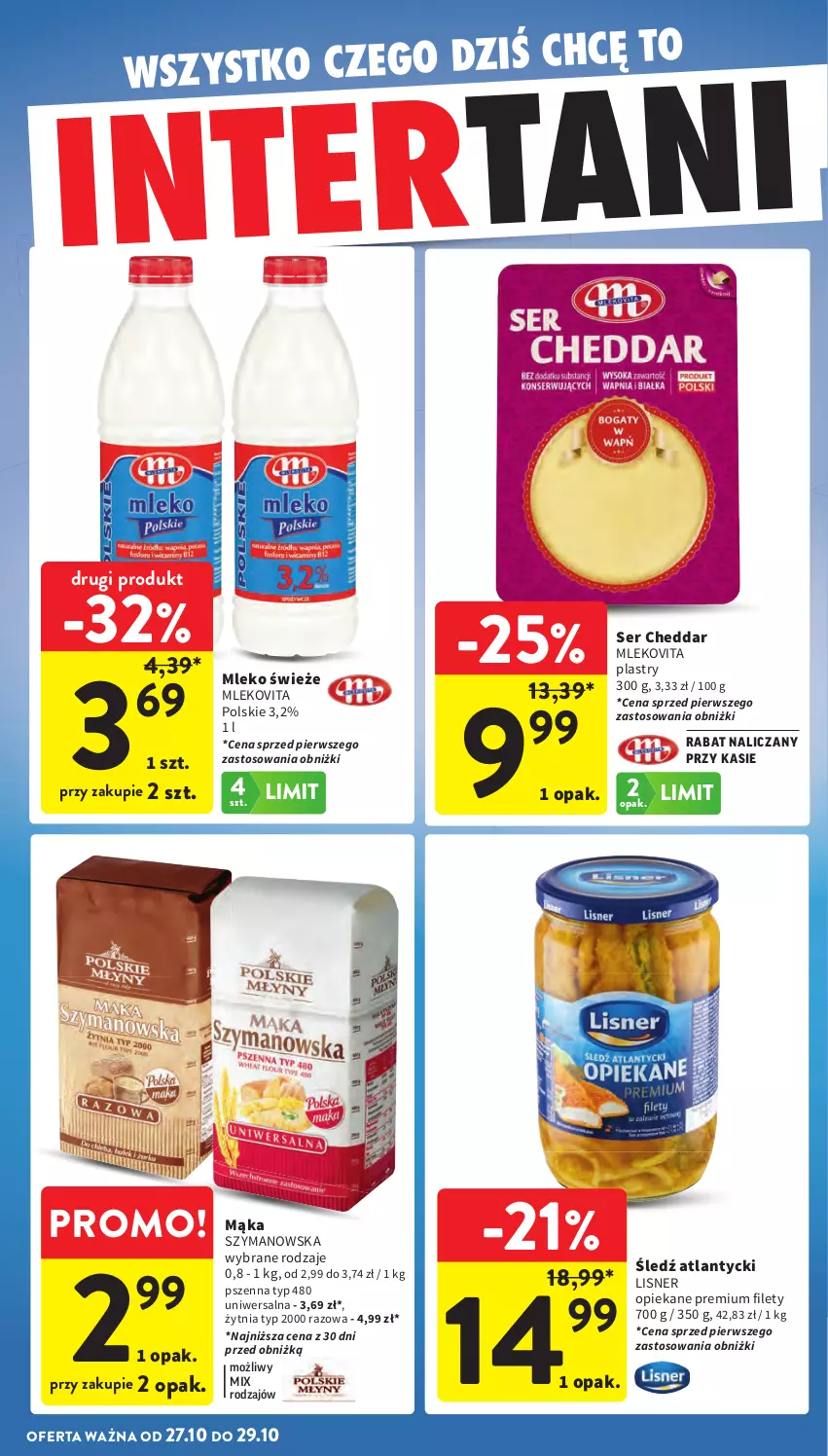 Gazetka promocyjna Intermarche - Gazetka Intermarche - ważna 23.10 do 29.10.2025 - strona 38 - produkty: Cheddar, Lisner, Mąka, Mleko, Mlekovita, Ser