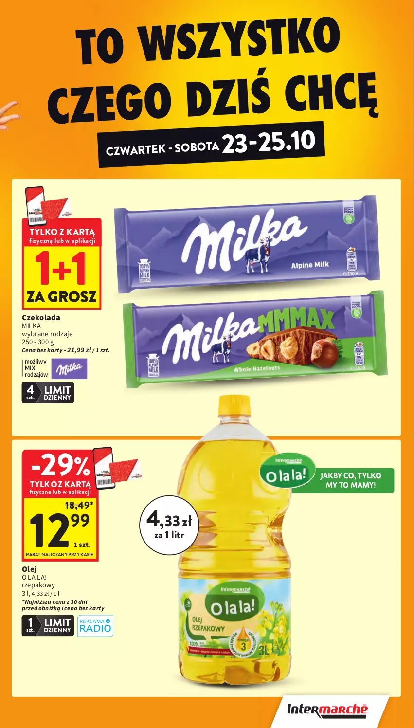 Gazetka promocyjna Intermarche - Gazetka Intermarche - ważna 23.10 do 29.10.2025 - strona 9 - produkty: Czekolada, Milka, Olej