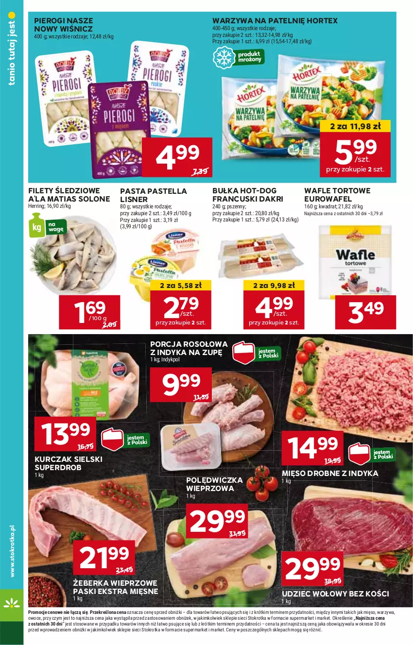 Gazetka promocyjna Stokrotka - Market - ważna 29.05 do 05.06.2024 - strona 10 - produkty: Bułka, Hortex, HP, Kurczak, Lisner, Mięso, Pastella, Pierogi, Polędwiczka wieprzowa, Por, Udziec wołowy, Wafle, Wafle tortowe, Warzywa