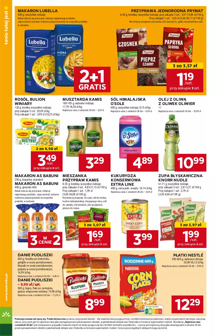 Gazetka promocyjna Stokrotka - Market - ważna 29.05 do 05.06.2024 - strona 12 - produkty: Babuni, Bell, Bella, Bulion, Gra, HP, Kamis, Knorr, Kukurydza, Kukurydza konserwowa, Lion, Lubella, Makaron, Mus, Musztarda, Nestlé, Olej, Prymat, Pudliszki, Rosół, Ser, Sól, Sól himalajska, Winiary, Zupa