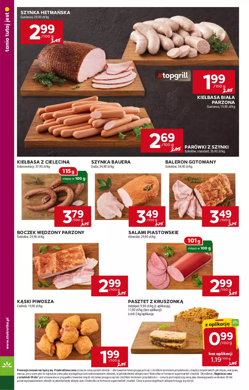 Gazetka promocyjna Stokrotka - Market - ważna 29.05 do 05.06.2024 - strona 6 - produkty: Boczek, HP, Kiełbasa, Kiełbasa biała, Parówki, Parówki z szynki, Pasztet, Piast, Piwo, Salami, Sos, Szynka