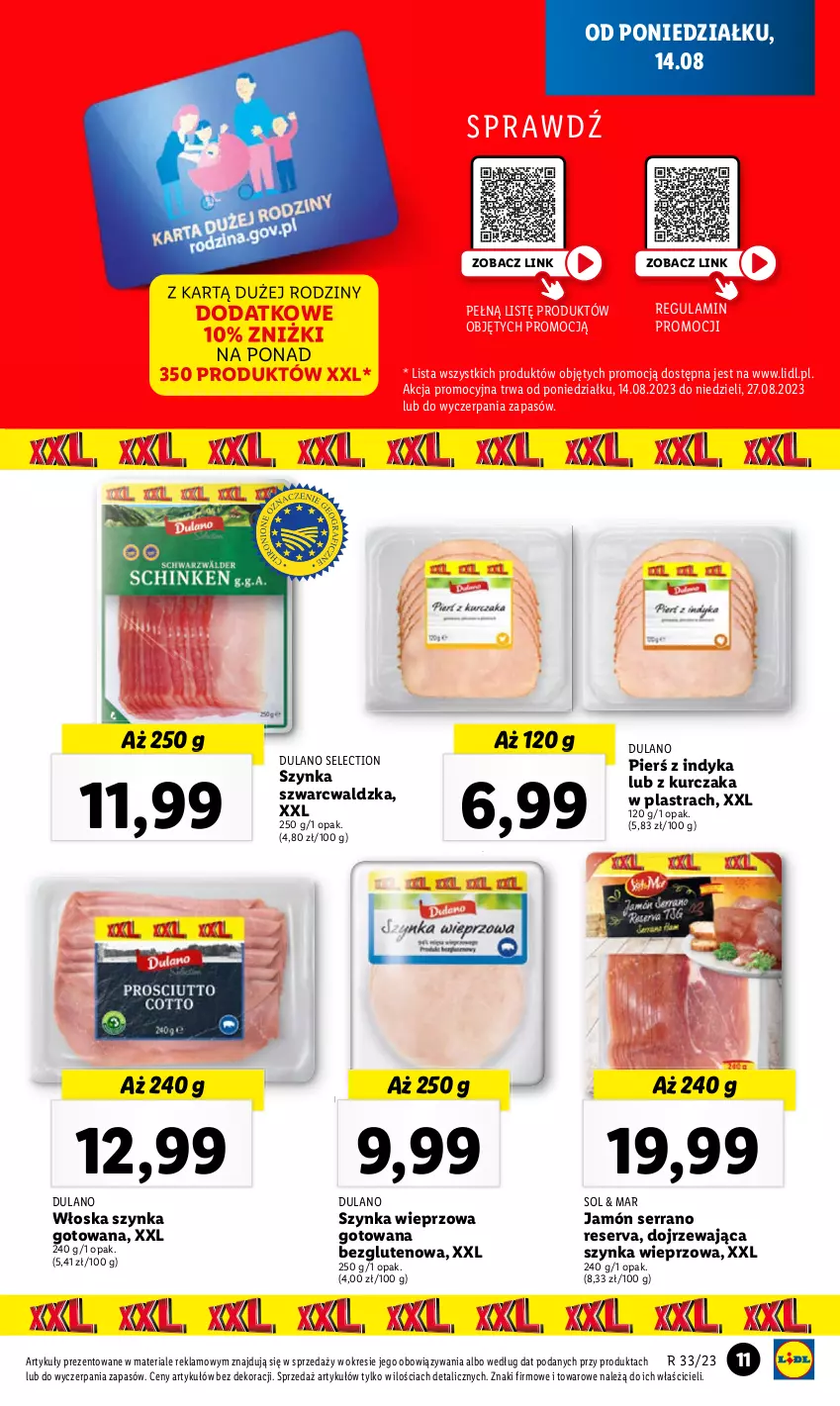 Gazetka promocyjna Lidl - GAZETKA - ważna 14.08 do 19.08.2023 - strona 15 - produkty: Dulano, Kurczak, Ser, Szynka, Szynka wieprzowa