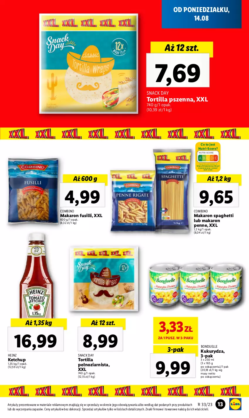 Gazetka promocyjna Lidl - GAZETKA - ważna 14.08 do 19.08.2023 - strona 17 - produkty: Bonduelle, Heinz, Ketchup, Makaron, Penne, Wazon