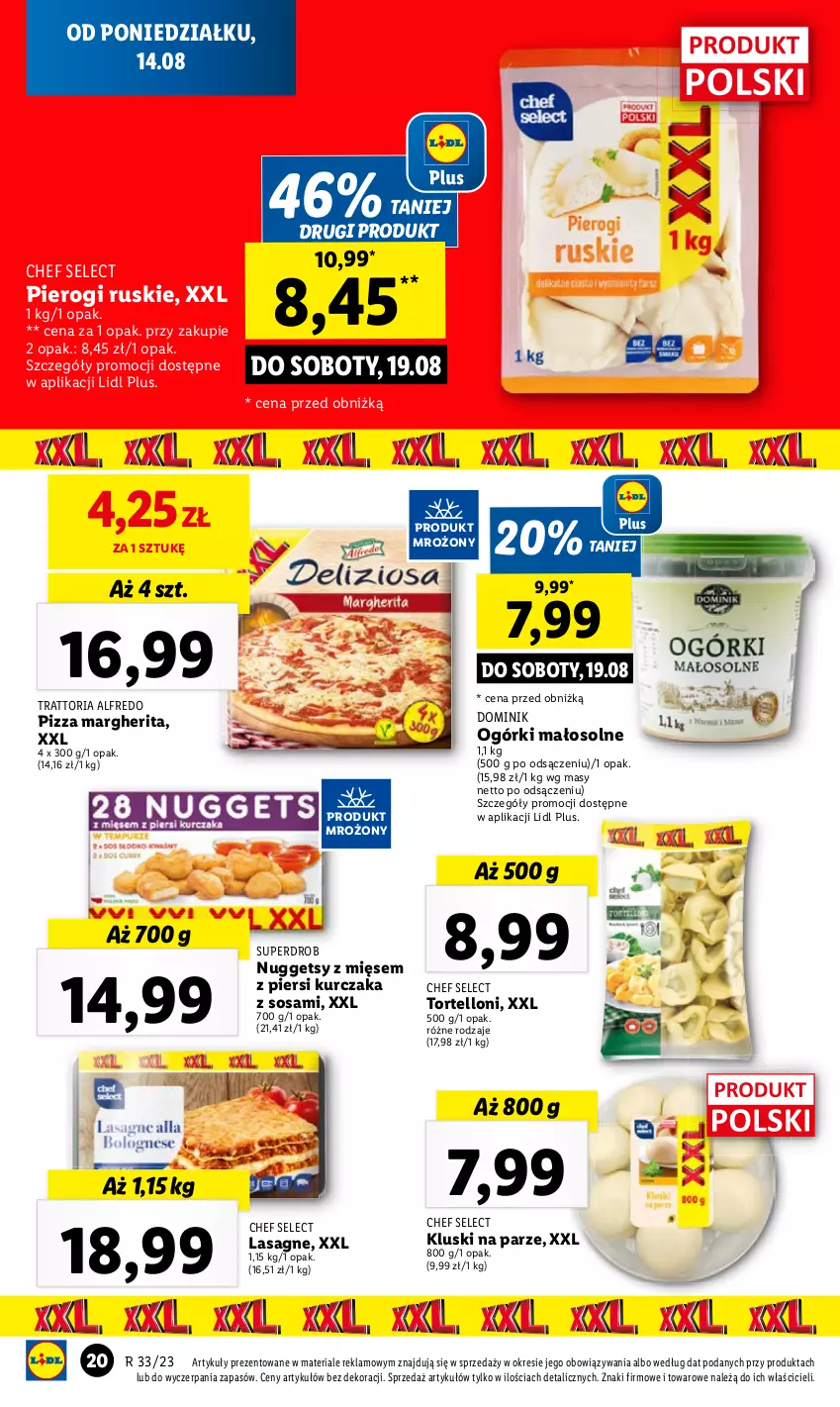 Gazetka promocyjna Lidl - GAZETKA - ważna 14.08 do 19.08.2023 - strona 24 - produkty: Kluski na parze, Lasagne, Pierogi, Pizza, Sos, Tortelloni