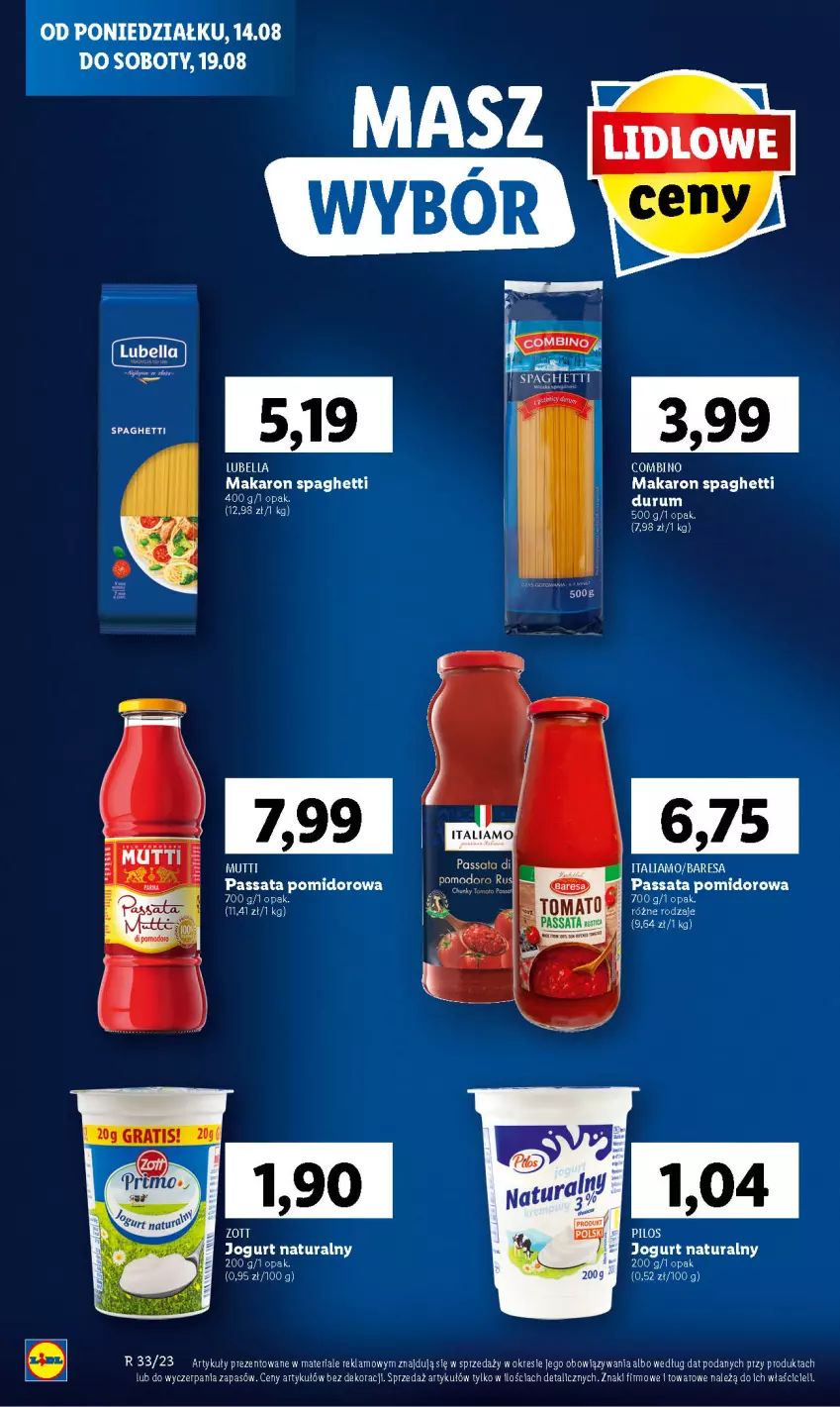 Gazetka promocyjna Lidl - GAZETKA - ważna 14.08 do 19.08.2023 - strona 34 - produkty: Jogurt, Jogurt naturalny, Makaron, Rum, Spaghetti