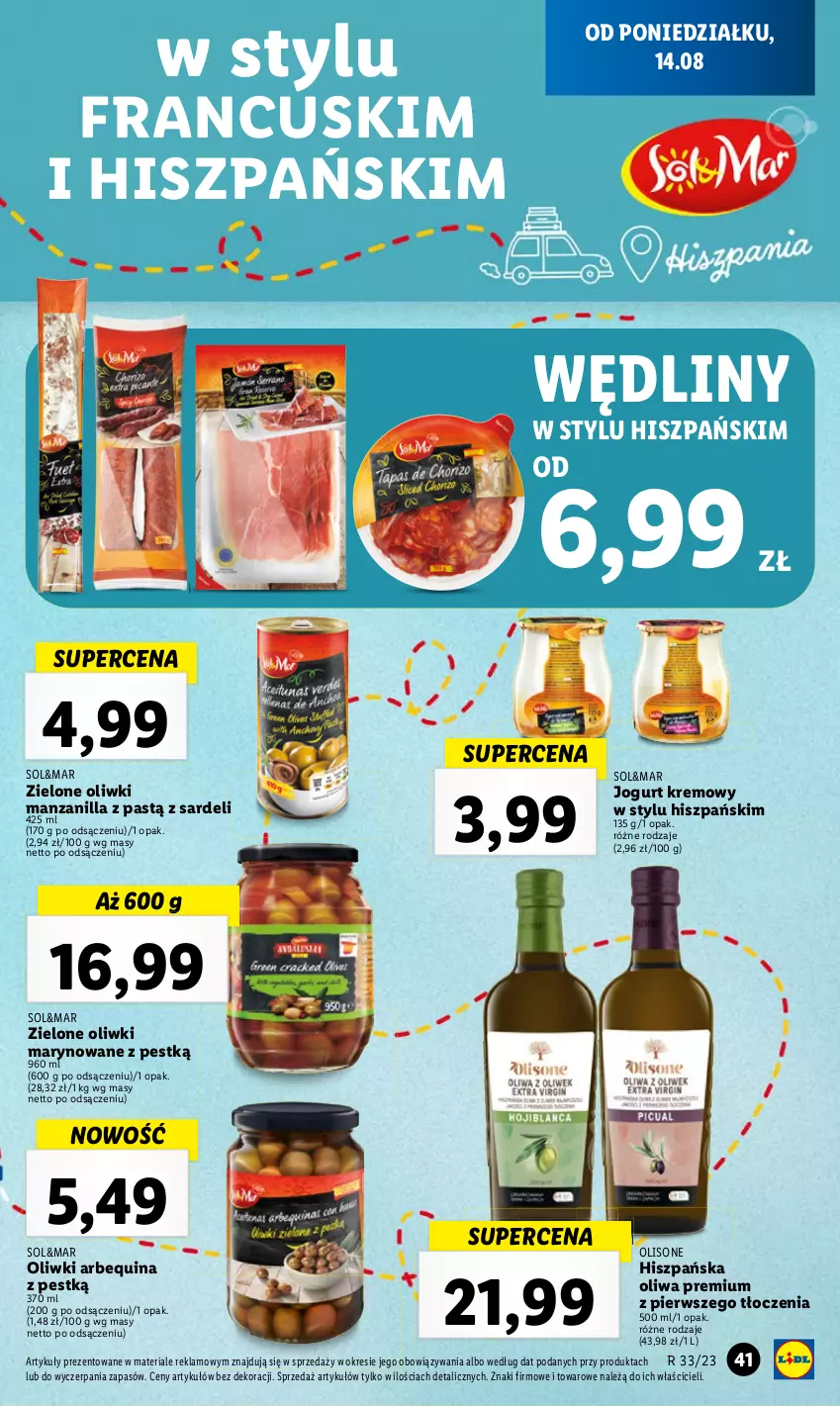 Gazetka promocyjna Lidl - GAZETKA - ważna 14.08 do 19.08.2023 - strona 47 - produkty: Oliwki