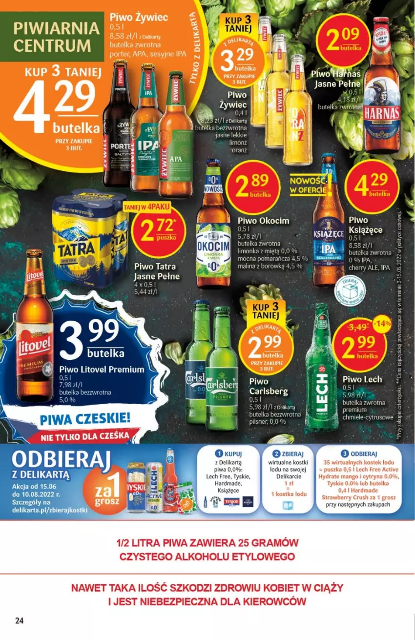 Gazetka promocyjna Delikatesy Centrum - Gazetka DC25 - ważna 30.06 do 06.07.2022 - strona 24 - produkty: Carlsberg, Gra, Koc, Książęce, Limonka, Mango, Mięta, Okocim, Piec, Piwa, Piwo, Por, Rum, Stek, Tatra, Tyskie