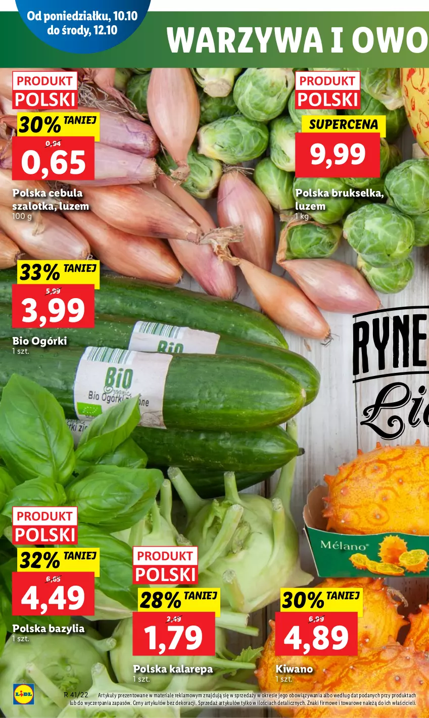 Gazetka promocyjna Lidl - GAZETKA - ważna 10.10 do 12.10.2022 - strona 21 - produkty: Bazyl, Bazylia, Brukselka, Cebula, Cebula szalotka, Szal, Warzywa