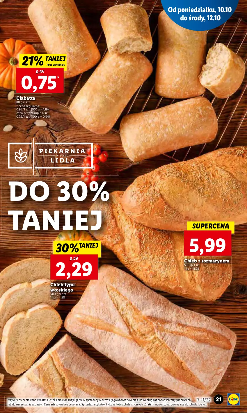 Gazetka promocyjna Lidl - GAZETKA - ważna 10.10 do 12.10.2022 - strona 24 - produkty: Ciabatta