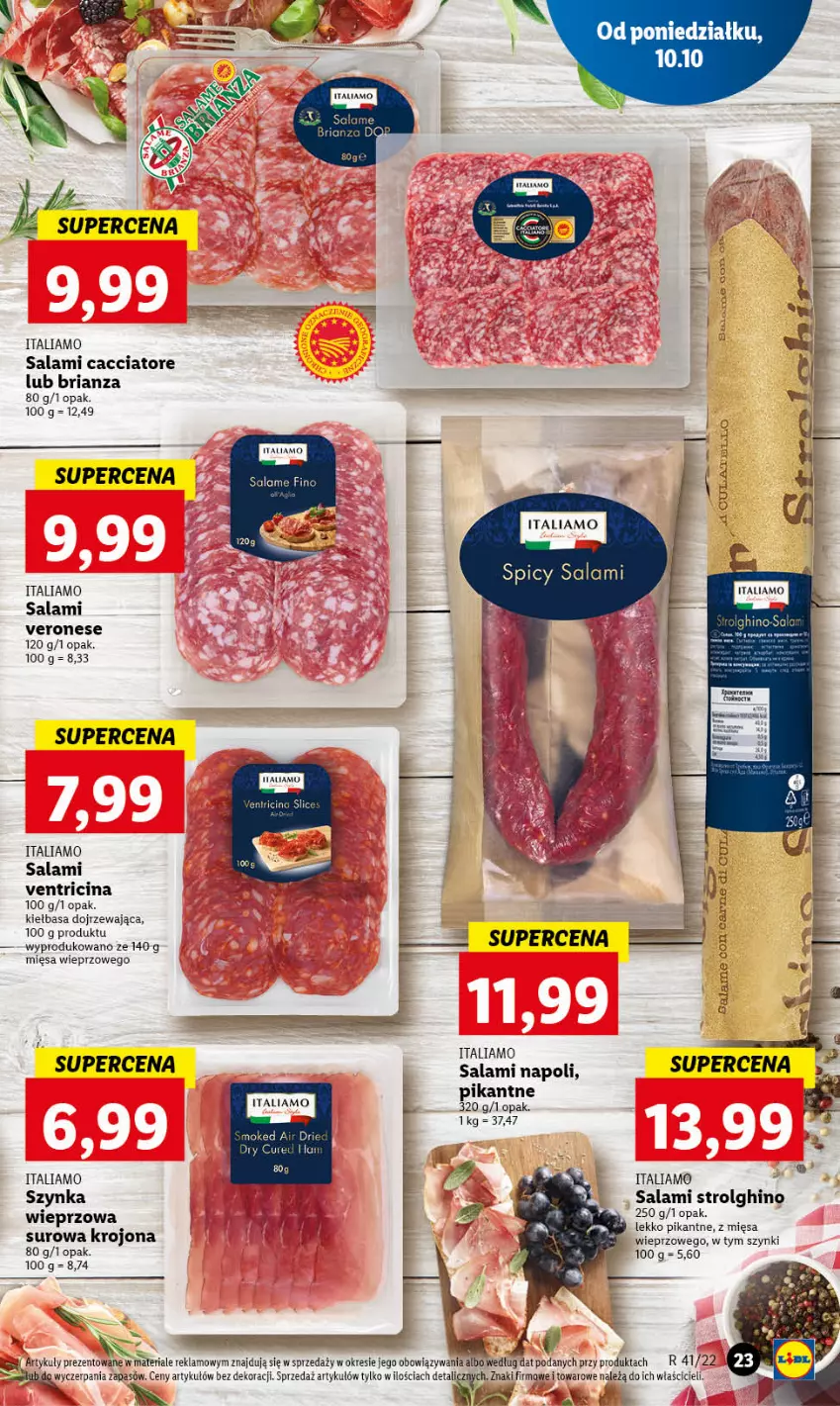 Gazetka promocyjna Lidl - GAZETKA - ważna 10.10 do 12.10.2022 - strona 26 - produkty: Kiełbasa, LG, Salami, Szynka