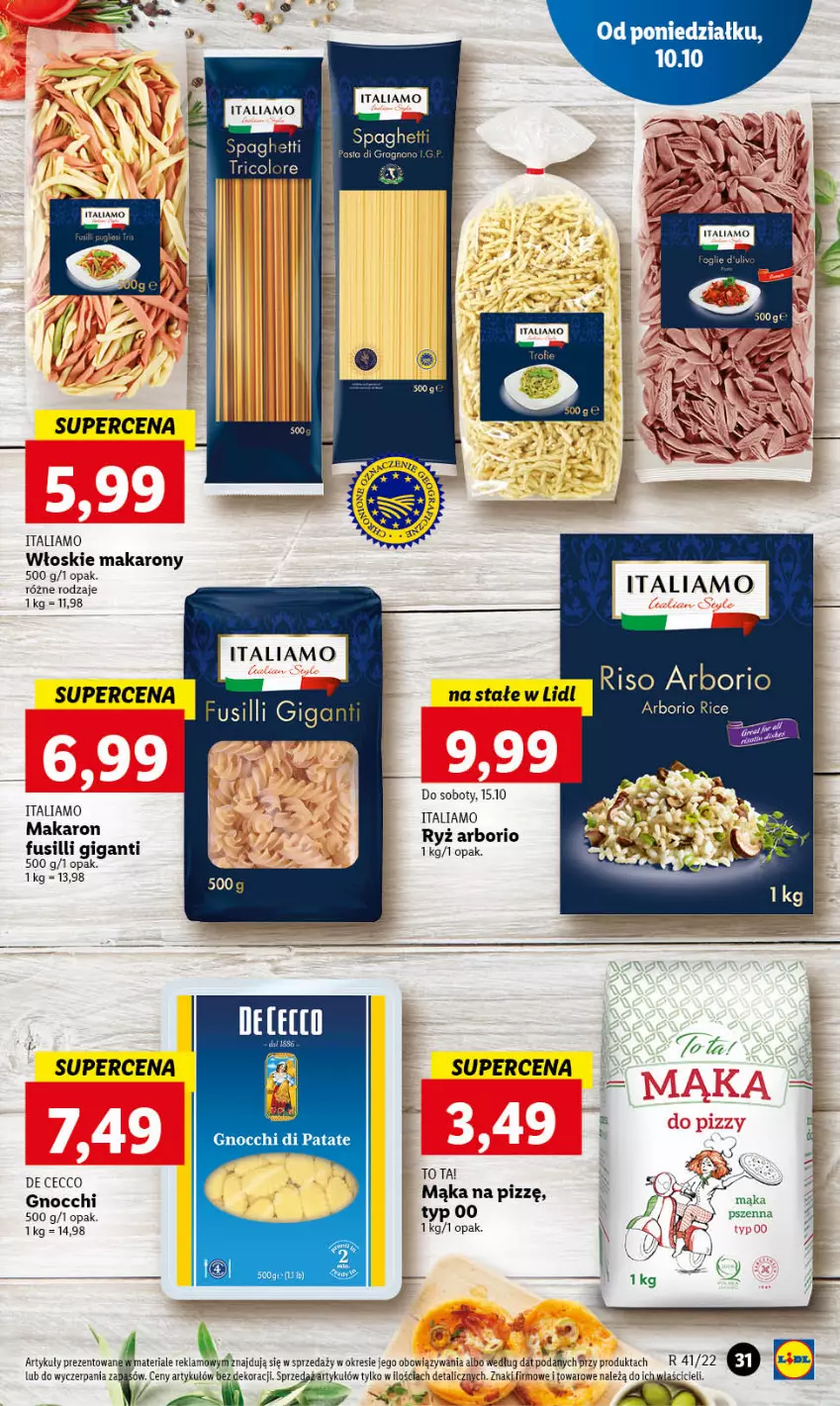 Gazetka promocyjna Lidl - GAZETKA - ważna 10.10 do 12.10.2022 - strona 34 - produkty: Gnocchi, Makaron, Ryż, Spaghetti