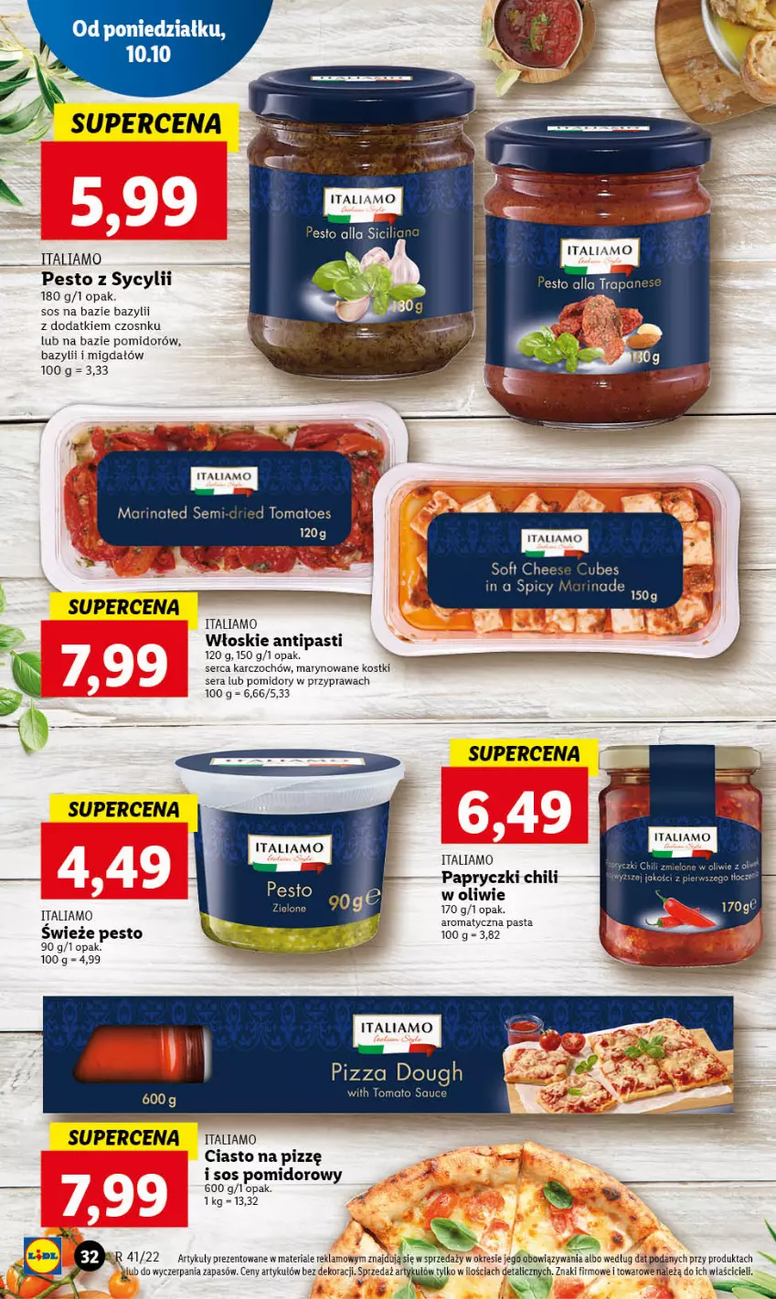 Gazetka promocyjna Lidl - GAZETKA - ważna 10.10 do 12.10.2022 - strona 35 - produkty: Bazyl, Pesto, Pizza, Pomidory, Ser, Sos, Sos pomidorowy