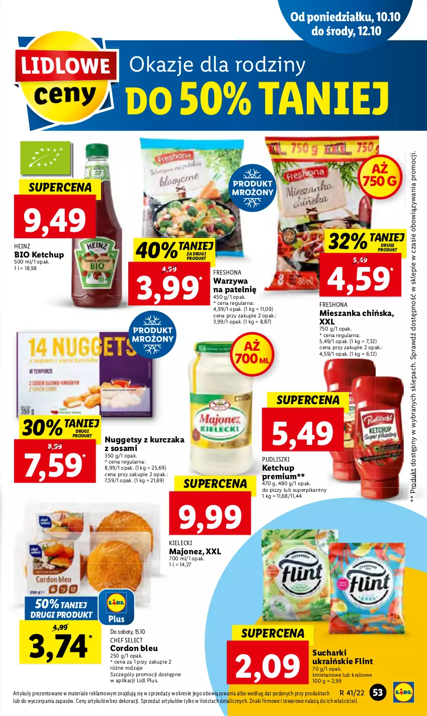 Gazetka promocyjna Lidl - GAZETKA - ważna 10.10 do 12.10.2022 - strona 56 - produkty: Ketchup, Kupiec, Majonez, Piec, Sos, Warzywa