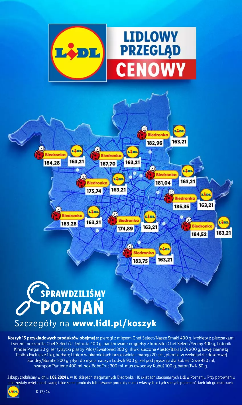 Gazetka promocyjna Lidl - GAZETKA - ważna 18.03 do 20.03.2024 - strona 2 - produkty: Baton, Bobofrut, Bonitki, Deser, Do mycia naczyń, Dove, Dron, Gra, Kinder, Kosz, Krokiety, Kubuś, Kurczak, Lipton, Ludwik, Mango, Mozzarella, Mus, Pantene, Piec, Pieczarka, Piernik, Pierniki w czekoladzie, Pierogi, Pilos, Płyn do mycia, Płyn do mycia naczyń, Por, Rama, Ser, Ser tylżycki, Sok, Szampon, Tchibo, Tonik, Twix