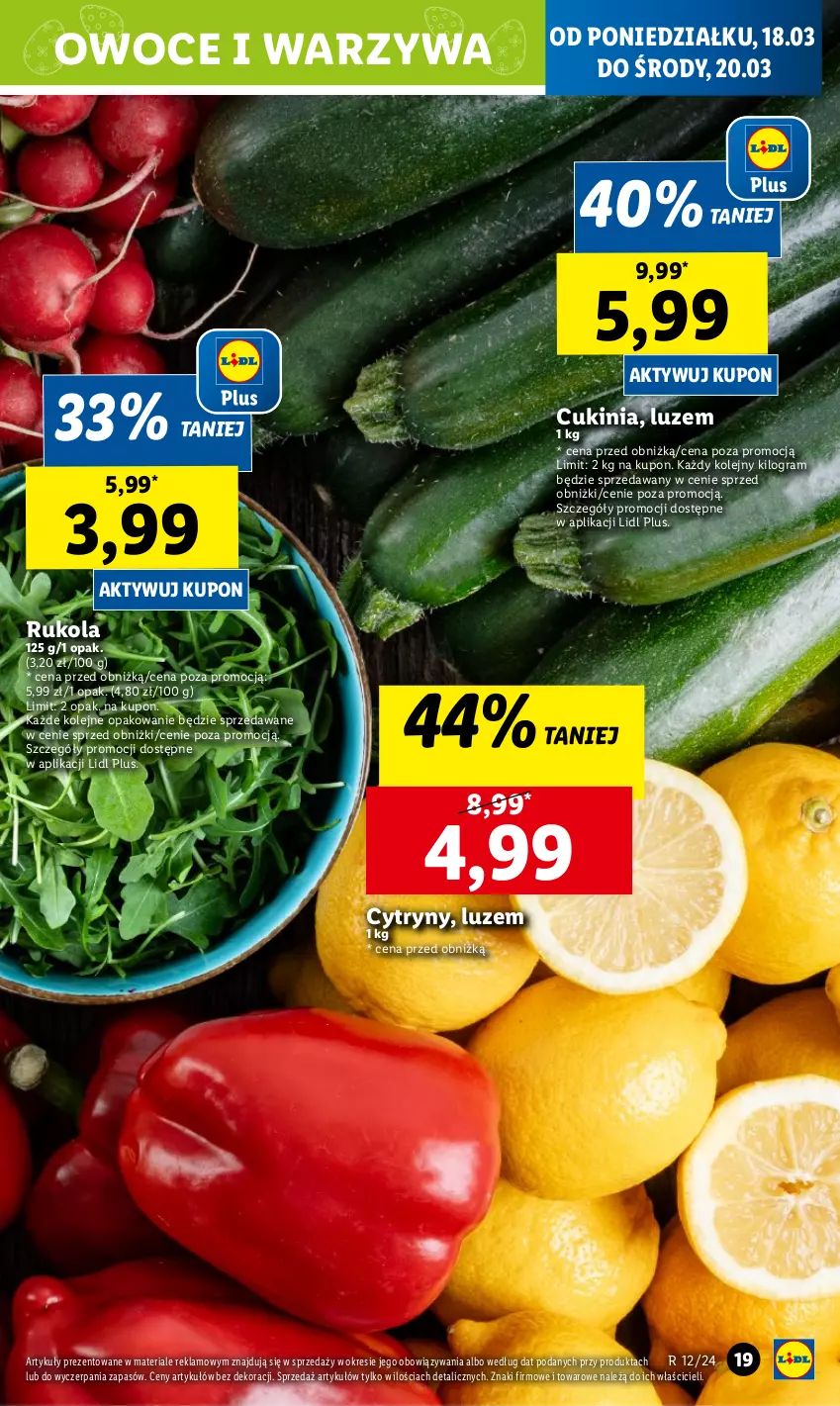 Gazetka promocyjna Lidl - GAZETKA - ważna 18.03 do 20.03.2024 - strona 23 - produkty: Cytryny, Gra, Olej, Owoce, Rukola, Warzywa