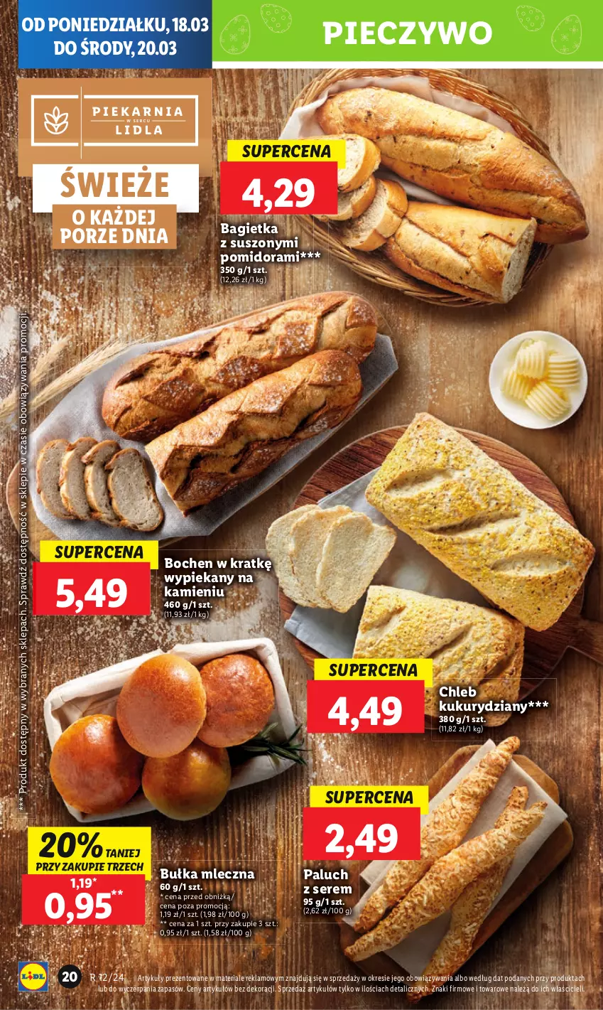 Gazetka promocyjna Lidl - GAZETKA - ważna 18.03 do 20.03.2024 - strona 24 - produkty: Bagietka, Bułka, Chleb, Piec, Pieczywo, Por, Ser