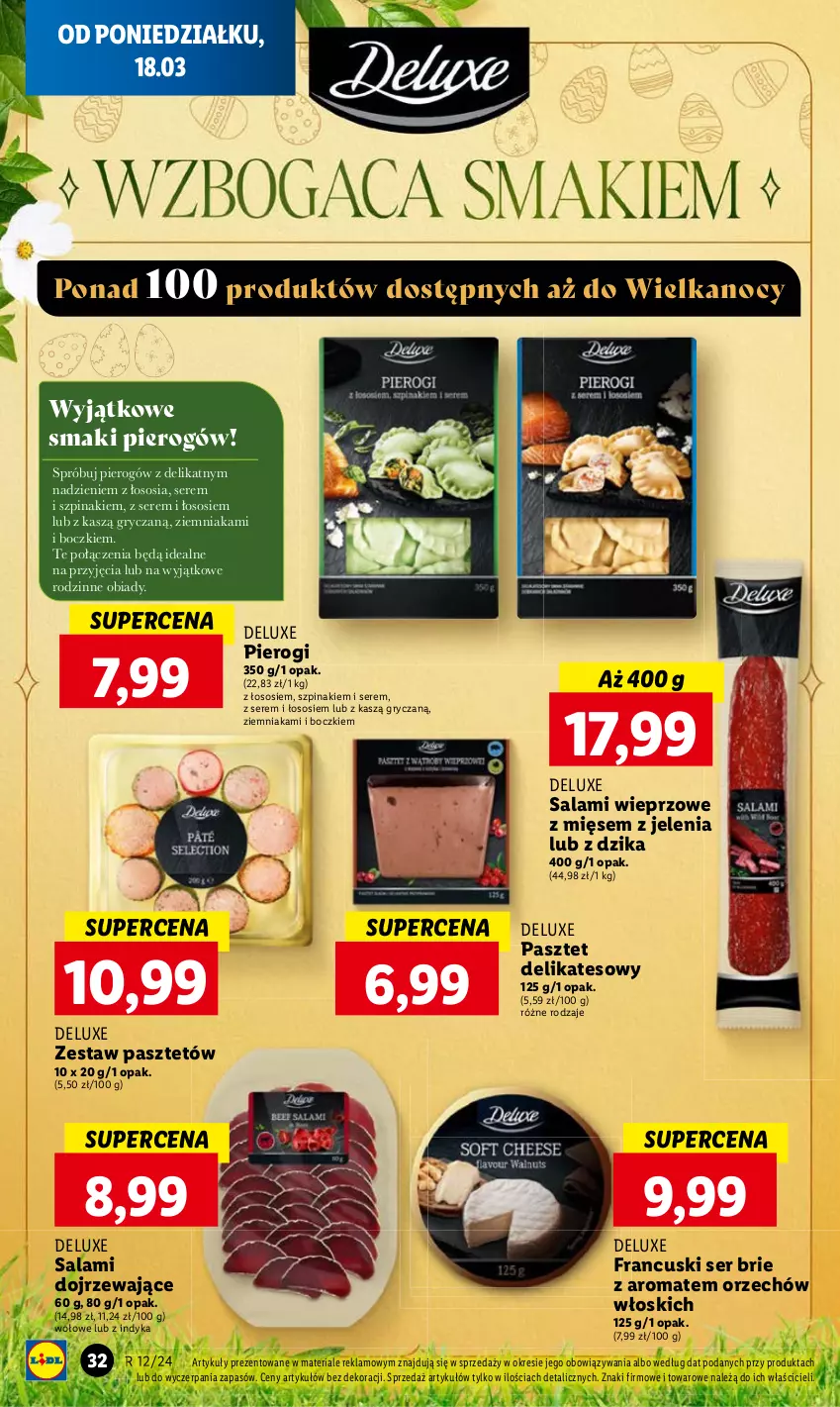 Gazetka promocyjna Lidl - GAZETKA - ważna 18.03 do 20.03.2024 - strona 36 - produkty: Gry, Pasztet, Pierogi, Salami, Ser, Sos, Szpinak