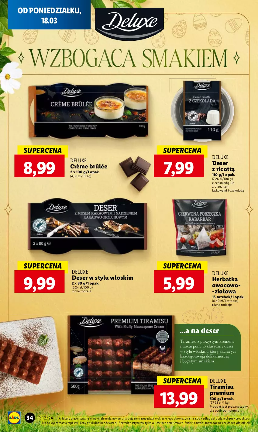 Gazetka promocyjna Lidl - GAZETKA - ważna 18.03 do 20.03.2024 - strona 38 - produkty: Crème brûlée, Deser, Mascarpone, Ser