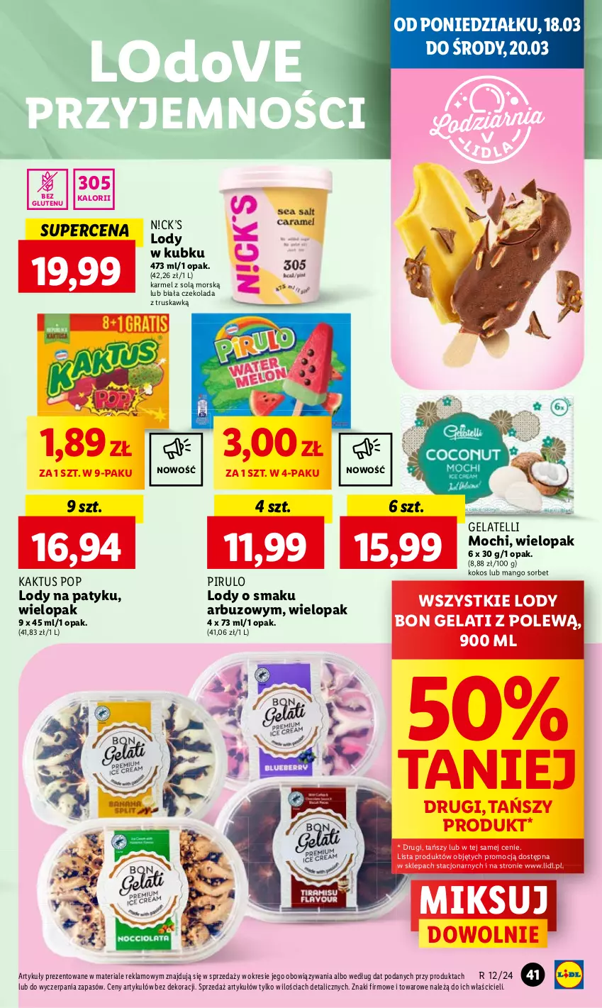 Gazetka promocyjna Lidl - GAZETKA - ważna 18.03 do 20.03.2024 - strona 47 - produkty: Czekolada, Kaktus, Kokos, Lody, Mango