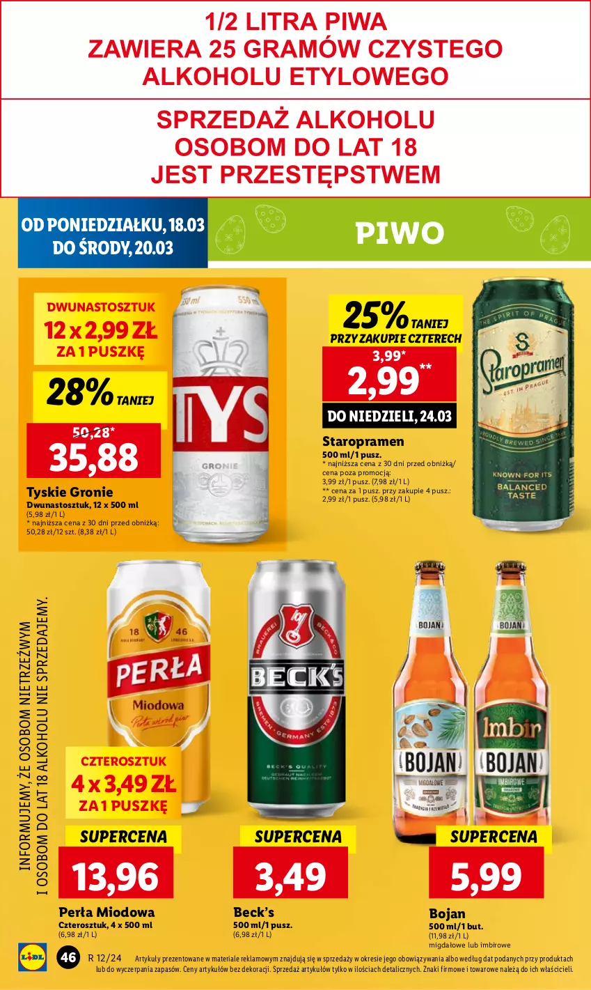 Gazetka promocyjna Lidl - GAZETKA - ważna 18.03 do 20.03.2024 - strona 52 - produkty: Imbir, Perła, Piwo, Tyskie